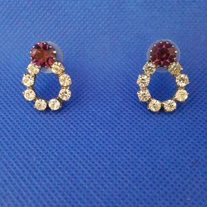 Amethyst and Clear Crystal Earrings